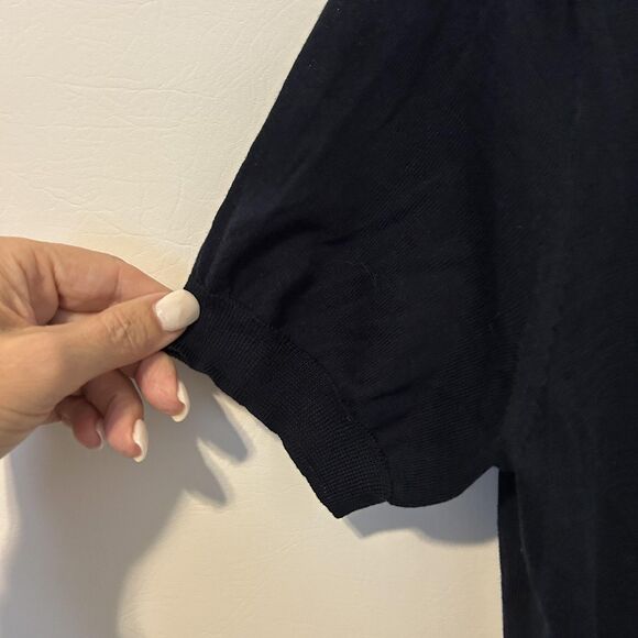 J Crew Sweater Womens Large Cardigan Navy Blue Short Sleeve preppy academia - Picture 5 of 10